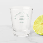 Camp thema Bachelorette Forest Green Crest Shot Glas (Achterkant)