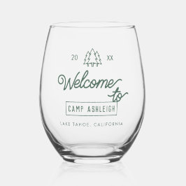 Camp Thema Bachelorette Party Custom Wijnglas Zonder Voet