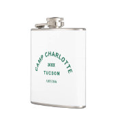 Camp thema Bos Groen Crest Bachelorette Heupfles (Links)