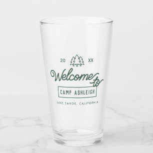Camp thema vrijgezellenfeest glas