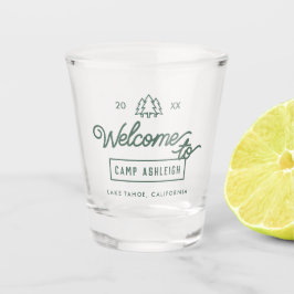 Camp thema vrijgezellenfeest shot glas