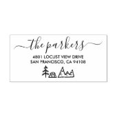 Camp Theme | Familienaam Handtekening Terugkeeradr Rubberstempel (Afrduk)