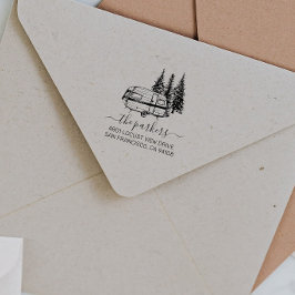 Camp Theme | Familienaam Handtekening Terugkeeradr Rubberstempel