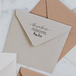 Camp Theme | Familienaam Handtekening Terugkeeradr Rubberstempel