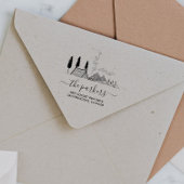 Camp Theme | Familienaam Handtekening Terugkeeradr Rubberstempel