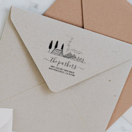 Camp Theme | Familienaam Handtekening Terugkeeradr Rubberstempel