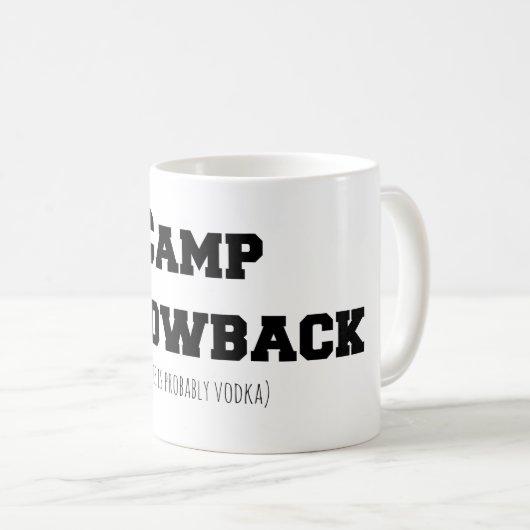 Camp Throwback (dit is waarschijnlijk wodka) Mok (Voorkant rechts)