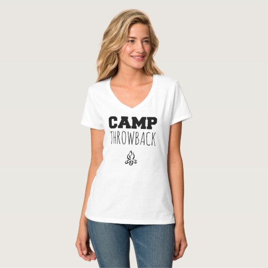 Camp Throwback Women's V-Neck T-shirt (Voorkant volledig)