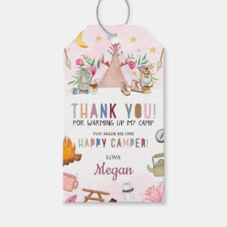 Camp van Girl Favor Label Camp out Birthday Cadeaulabel