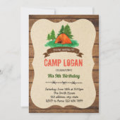 Camp verjaardagsfeest kaart (Voorkant)