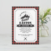 Camp Verjaardagsfeestuitnodiging Kaart (Staand voorkant)