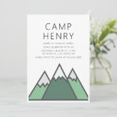 Camp Verjaardagsfeestuitnodiging Kaart (Staand voorkant)