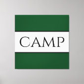 CAMP Vet Kleurrijk Donkergroen Wit Strepen Tekst Canvas Afdruk (Voorkant)