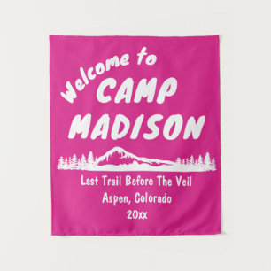 Camp Vrijgezellenfeest Bach Berg Camping Prop Sign Wandkleed