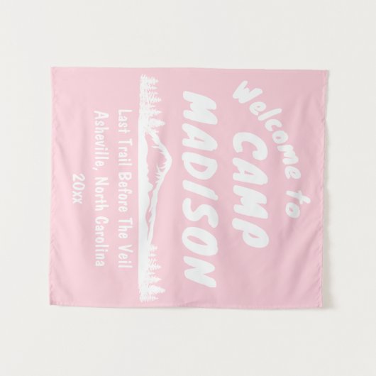 Camp Vrijgezellenfeest Bach Mountain Light Roze Pr Wandkleed (Voorkant (horizontaal))