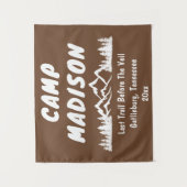 Camp Vrijgezellenfeest Berg Camping Trip Prop Sign Wandkleed (Voorkant)