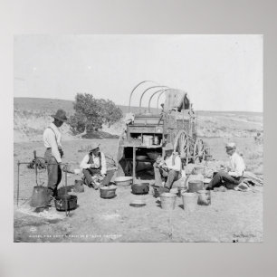 Camp Wagon op een Poster van Texas Roundup