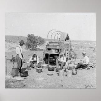 Camp Wagon op een Poster van Texas Roundup