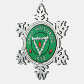 Camp Watchaug-versiering Tin Sneeuwvlok Ornament (Rechts)