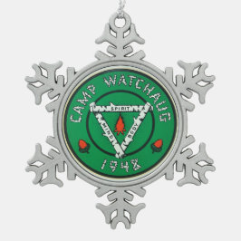 Camp Watchaug-versiering Tin Sneeuwvlok Ornament