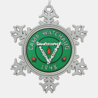 Camp Watchaug-versiering Tin Sneeuwvlok Ornament