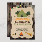 Camp word-uitnodiging kaart (Voorkant / Achterkant)