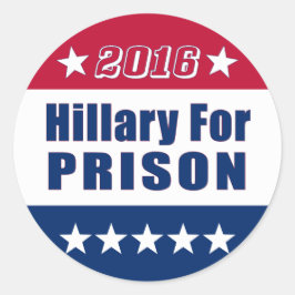 Campagne 2016 | Hillary voor DE GEVANGENIS Ronde Sticker