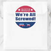 Campagne 2016 | We zijn allemaal genaaid! Ronde Sticker (Tas)