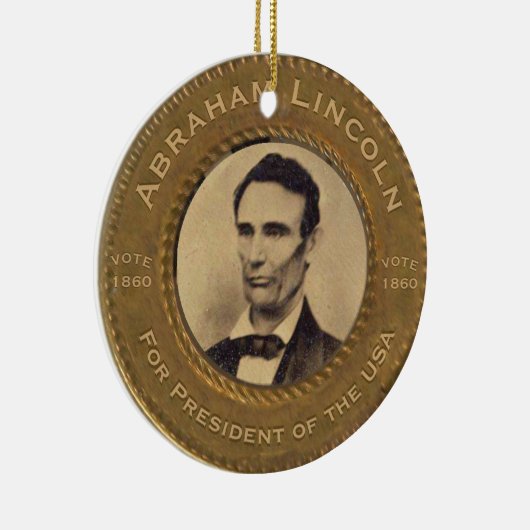  campagne Abraham Lincoln Keramisch Ornament (Rechts)
