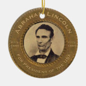  campagne Abraham Lincoln Keramisch Ornament (Voorkant)