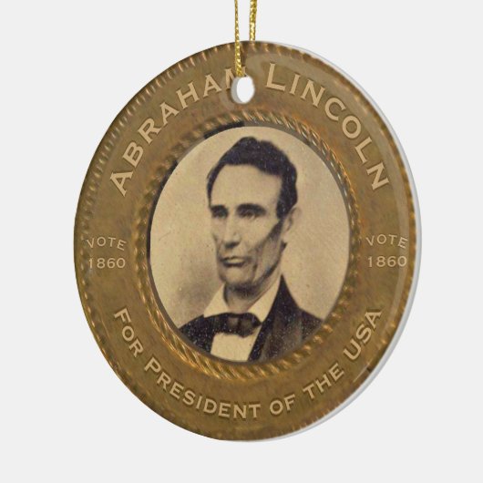  campagne Abraham Lincoln Keramisch Ornament (Links)