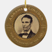  campagne Abraham Lincoln Keramisch Ornament (Achterkant)