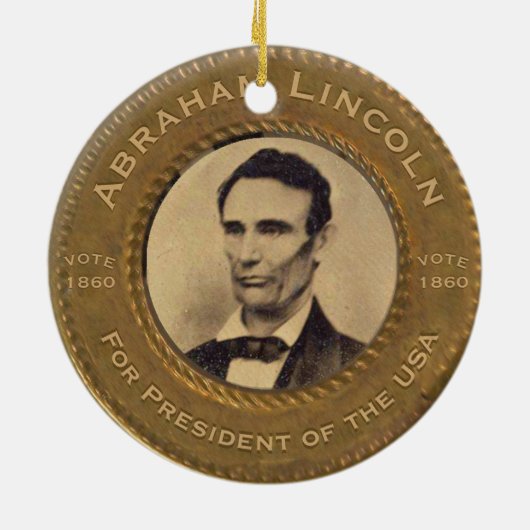 campagne Abraham Lincoln Keramisch Ornament (Achterkant)