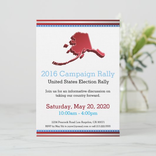 Campagne Alaska 2016 Kaart (Staand voorkant)