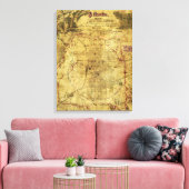 Campagne Atlanta - Kaart van het Panoramiek-burger Canvas Afdruk (Insitu (Woonkamer))