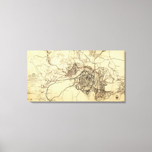 Campagne Atlanta - Kaart van het Panoramiek-burger Canvas Afdruk (Voorkant)