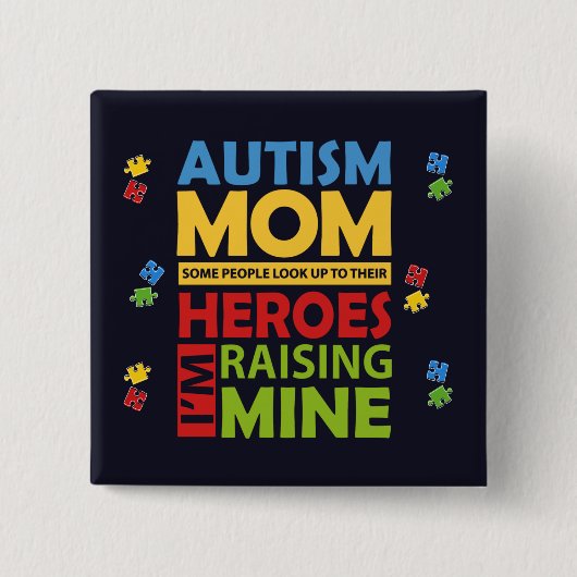 Campagne Autism Mam Awareness Campaign Vierkante Button 5,1 Cm