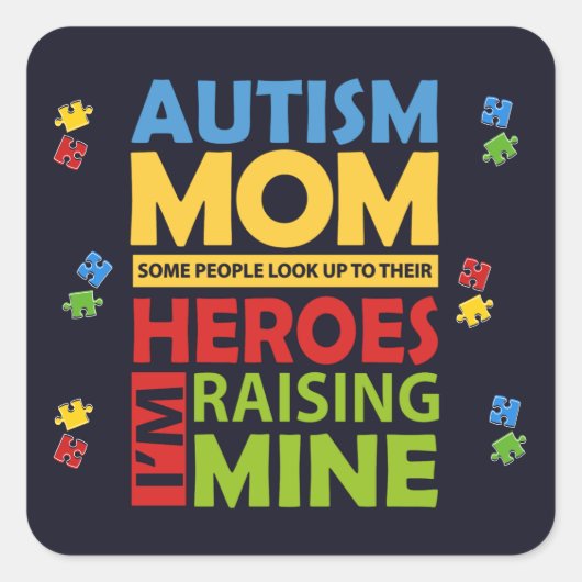 Campagne Autism Mam Awareness Campaign Vierkante Sticker (Voorkant)