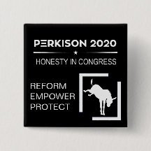 Campagne Button voor Perkison 2020