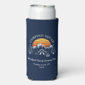 Campagne Camping Squad Retro Family Reunion Camp T Seltzer Blikjeskoeler (Seltzer Achterkant)