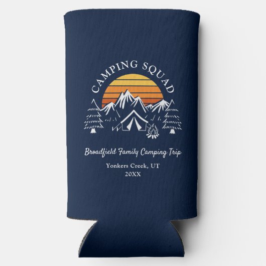 Campagne Camping Squad Retro Family Reunion Camp T Seltzer Blikjeskoeler (Achterkant)