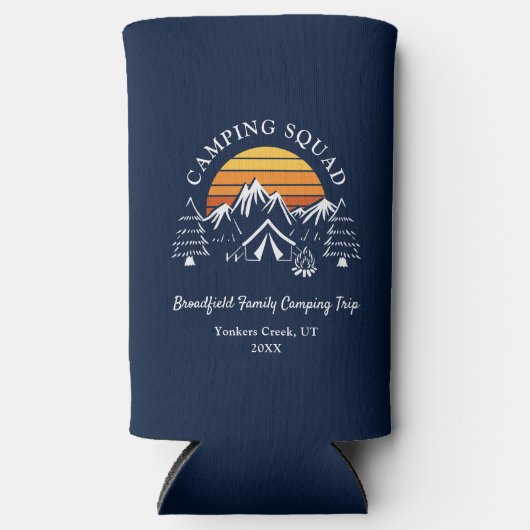 Campagne Camping Squad Retro Family Reunion Camp T Seltzer Blikjeskoeler (Voorkant)