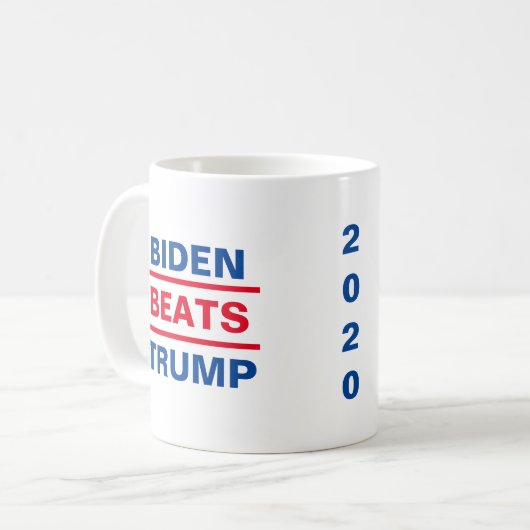 Campagne Coffee Mok "Biden Beats Trump" (Voorkant links)