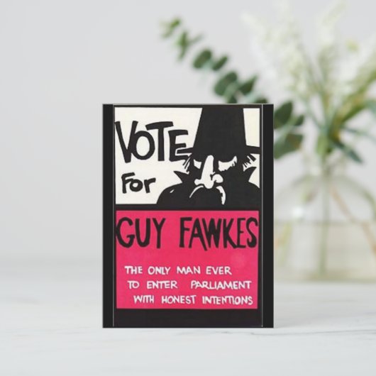 campagne Guy Fawkes Briefkaart (Staand voorkant)