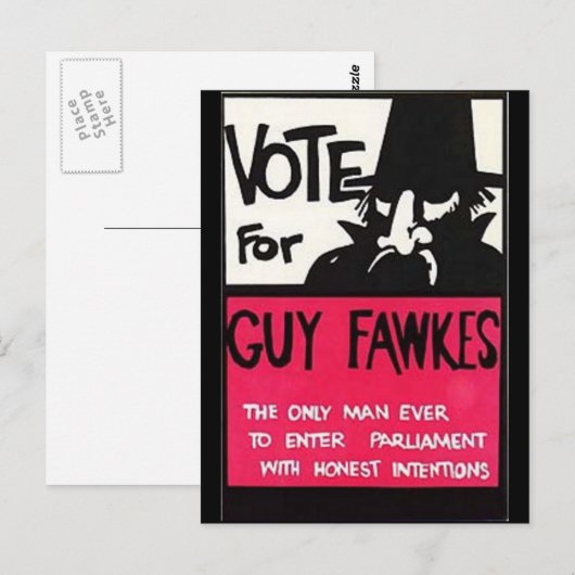 campagne Guy Fawkes Briefkaart (Voorkant / Achterkant)