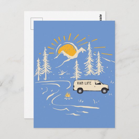 Campagne in het Briefkaart bergen Van Life (Voorkant / Achterkant)