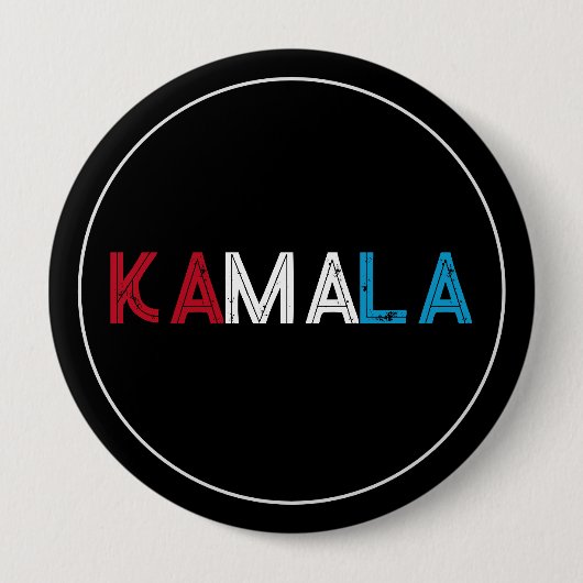 CAMPAGNE KAMALA 2024 RWB RONDE BUTTON 4,0 CM (Voorkant)