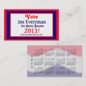 Campagne Kandidaat 2013 Calendar Wallet Card Std Visitekaartje (Voorkant / Achterkant)