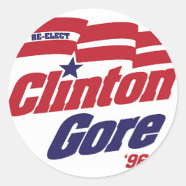  campagne Logo Clinton/Gore 1996 Ronde Sticker