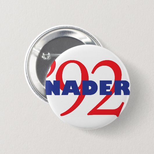  Campagne Logo Ralph Nader 1992 Ronde Button 5,7 Cm (Voorkant /achterkant)